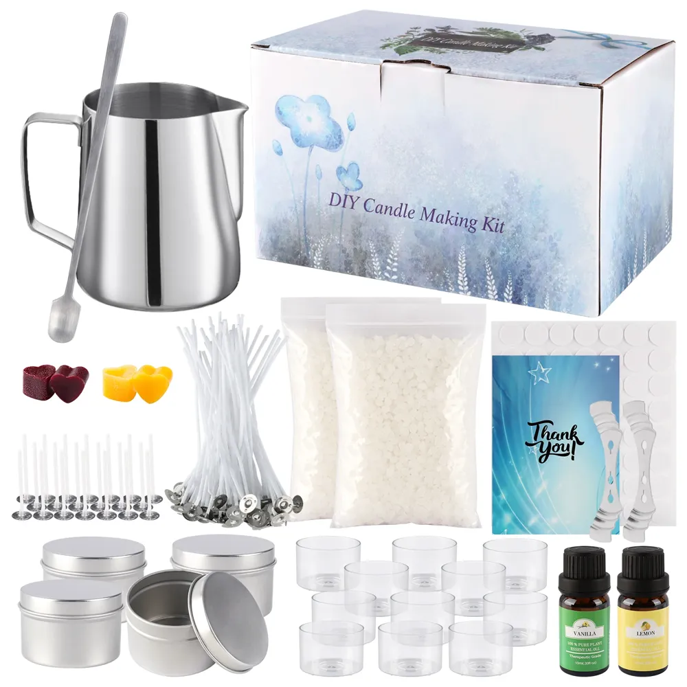 The Waxwright soy candle making kit box and contents